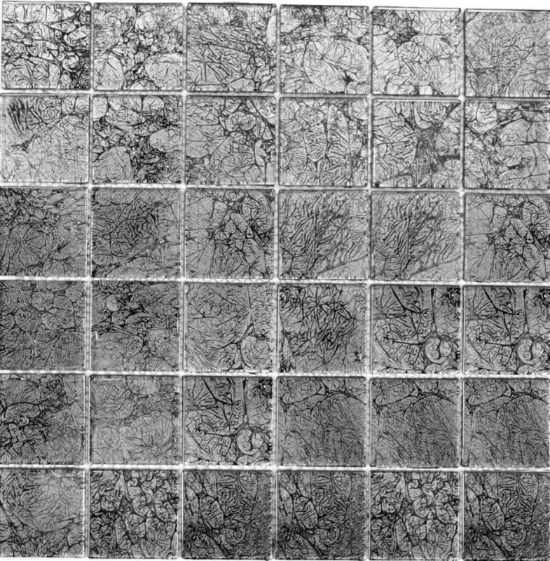 Muestra de mano mosaico azulejo Mosaico de vidrio translúcido Estructura de cristal negro MOS126-CM4BL22_m