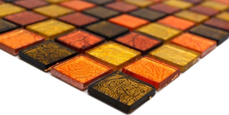 Mosaico de vidrio oro naranja mosaico azulejo estructura azulejo backsplash cocina ducha pared MOS120-7414
