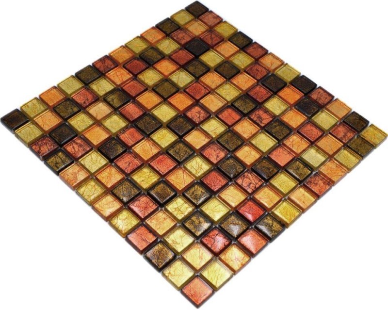 Mosaico de vidrio de oro naranja mosaico azulejo textura backsplash cocina ducha pared MOS120-07814