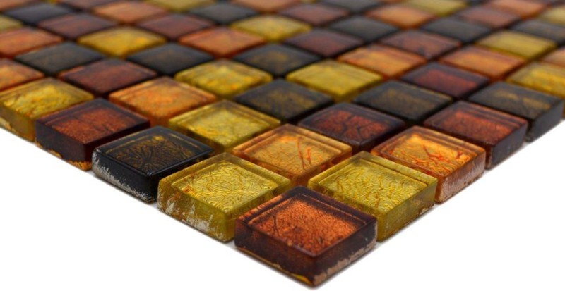 Mosaico de vidrio de oro naranja mosaico azulejo textura backsplash cocina ducha pared MOS120-07814