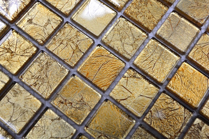 Mosaico de vidrio de oro mosaico de azulejos estructura de azulejos backsplash cocina ducha pared MOS120-0742
