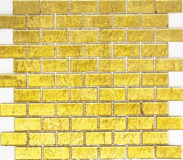 Muestra de mano mosaico azulejo Ladrillo translúcido Mosaico de vidrio Estructura de oro cristal MOS120-0744_m
