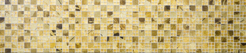 Muestra de mano mosaico azulejo Mosaico de vidrio combinado translúcido Cristal Oro del desierto MOS88-8DSG_m
