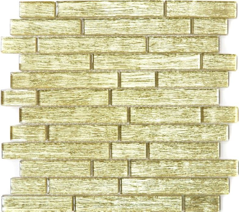 Muestra de mano mosaico mosaico de vidrio compuesto translúcido Crystal Chic oro MOS86-8CGO_m