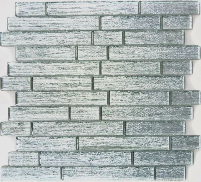 Muestra de mano mosaico azulejo Mosaico de vidrio compuesto translúcido Crystal Chic plata MOS86-8CSV_m