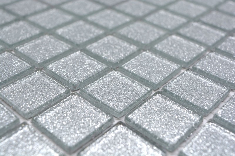 Mosaico de vidrio mosaico de plata azulejo brillo azulejo backsplash pared de la cocina MOS60-0207