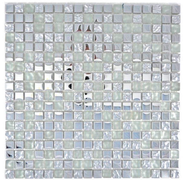 Azulejo de mosaico de muestra de mano Mosaico de vidrio translúcido Cristal EP Vidrio plateado esmerilado MOS92-0217_m
