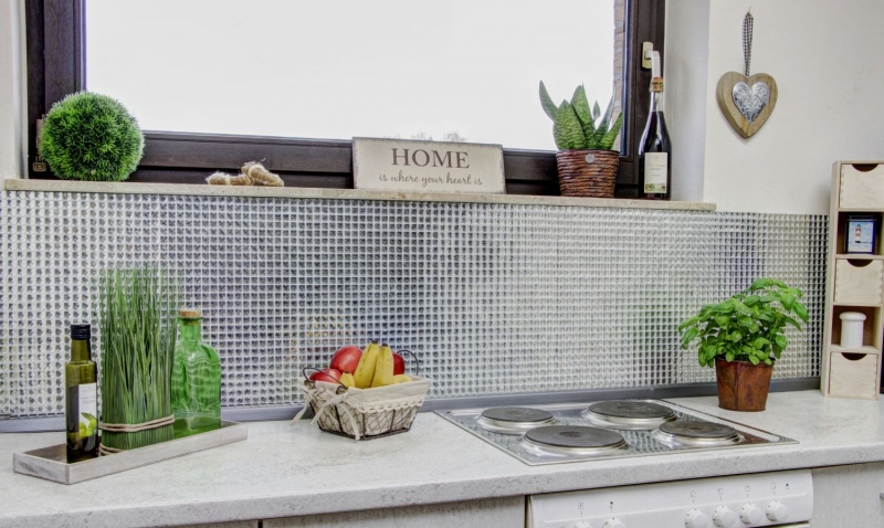 Mosaico de vidrio diamante mirada mosaico azulejo plata azulejo backsplash cocina MOS130-0204