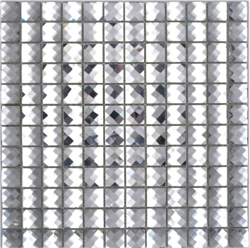 Mosaico de vidrio diamante mirada mosaico azulejo plata azulejo backsplash cocina MOS130-0208
