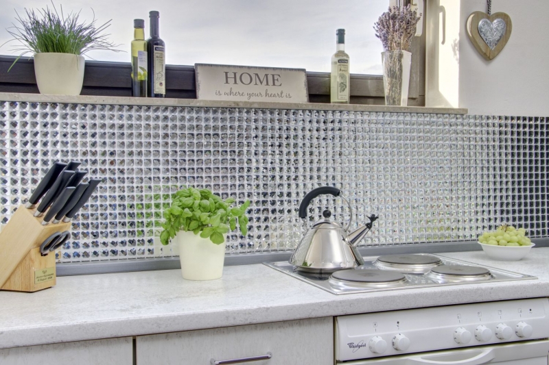 Mosaico de vidrio diamante mirada mosaico azulejo plata azulejo backsplash cocina MOS130-0208