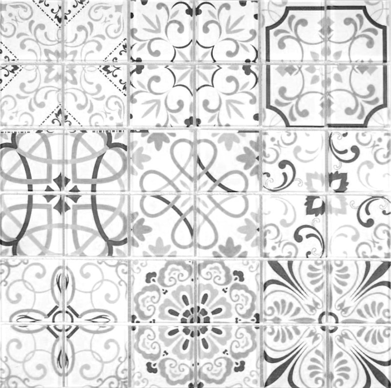 Muestra de mano retro vintage mosaico azulejo mosaico de vidrio gris translúcido Cristal ALEMANIA MOS68-Retro-G_m
