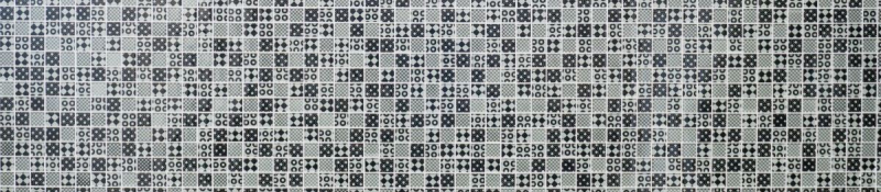 Muestra de mano retro vintage mosaico azulejo translúcido blanco vidrio mosaico cristal mirada negro MOS88-8OP5_m