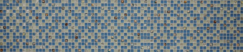 Muestra de mano mosaico azulejo Azulejo backsplash Azul translúcido Mosaico de vidrio Cristal concha azul MOS82B-0104_m