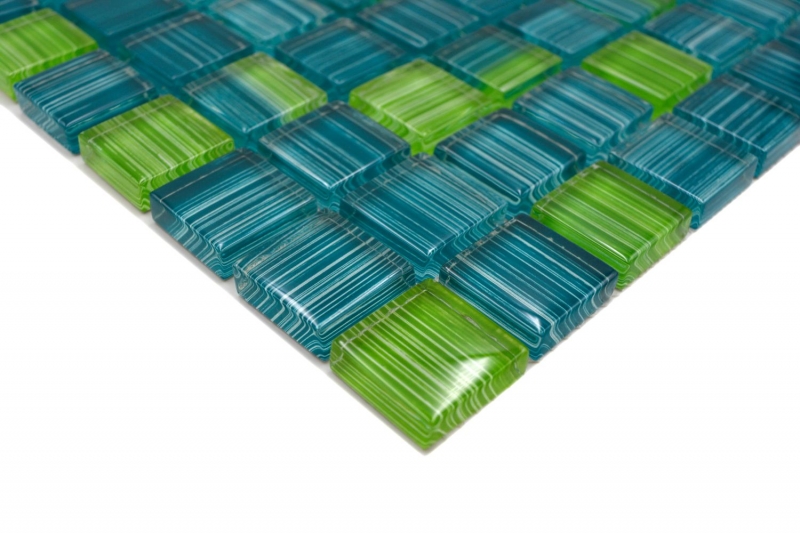 Mosaico de vidrio estilo mosaico botellas verde turquesa kiwi cocina splashback MOS74-0509
