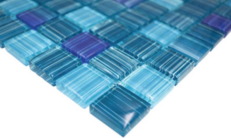 Mosaico de vidrio mosaico azulejo Estilo Océano azul turquesa cocina splashback MOS74-0409