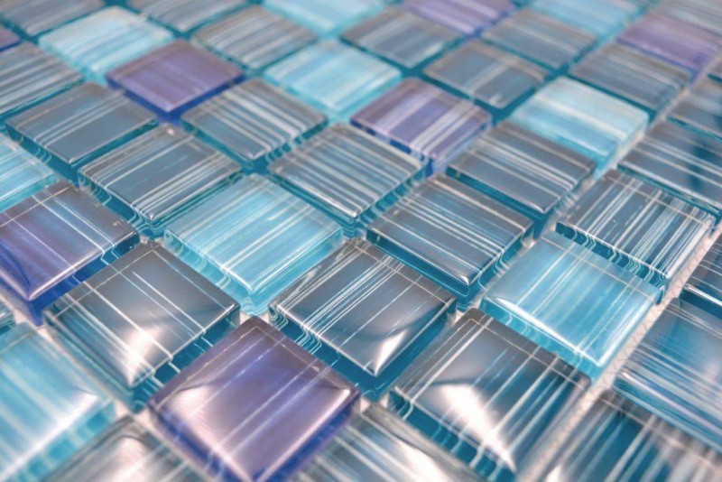 Mosaico de vidrio mosaico azulejo Estilo Océano azul turquesa cocina splashback MOS74-0409