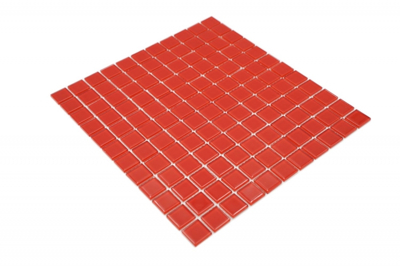 Mosaico de azulejos de vidrio mosaico rojo BAÑO WC cocina PARED mosaico estera MOS60-0904