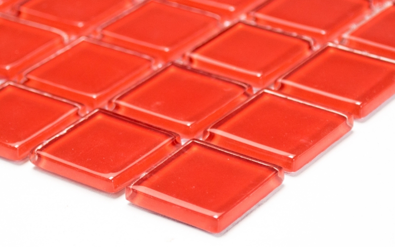 Mosaico de azulejos de vidrio mosaico rojo BAÑO WC cocina PARED mosaico estera MOS60-0904