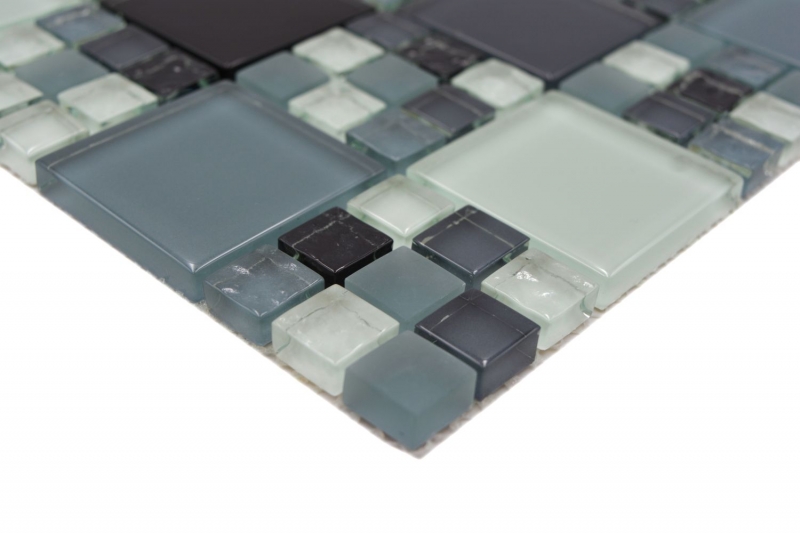 Mosaico de vidrio azulejos de mosaico gris negro antracita MOS78-0204