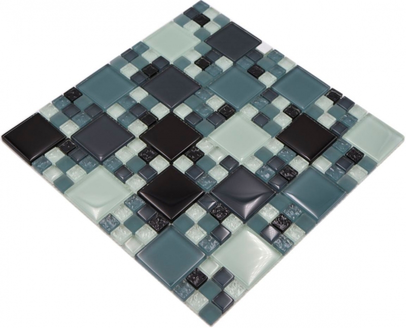 Mosaico de vidrio azulejos de mosaico gris negro antracita MOS78-0204