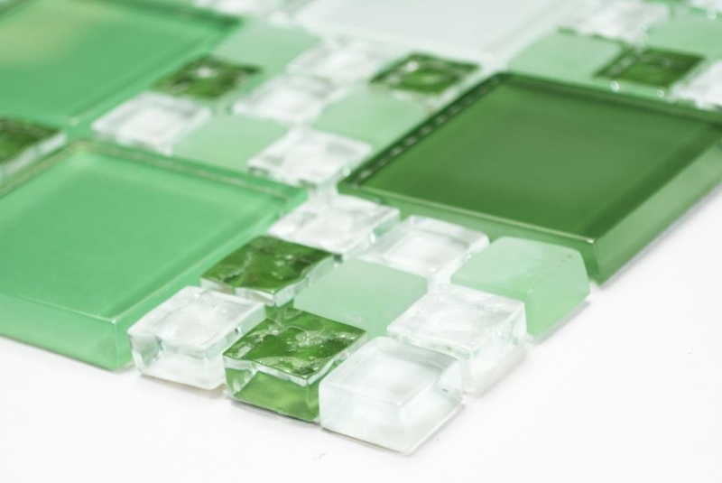 Mosaico de vidrio mosaico azulejos azulejos backsplash blanco verde azulejo verde MOS78-0504