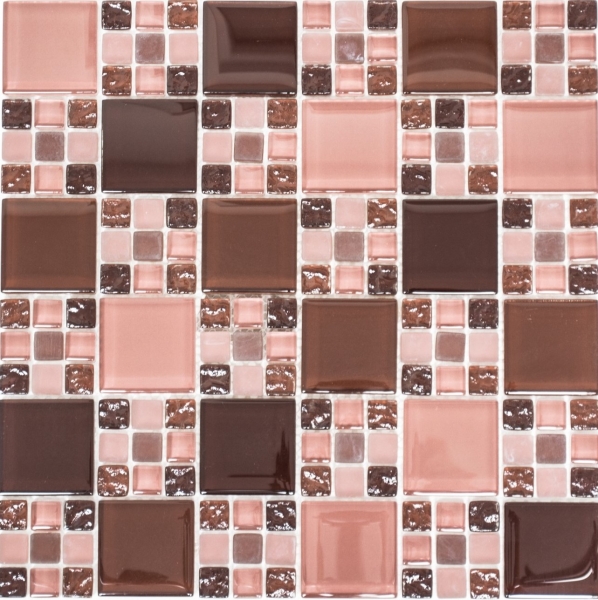 Muestra de mano mosaico azulejo translúcido burdeos combinación mosaico de vidrio Crystal burdeos burdeos burdeos mate MOS78-1304_m