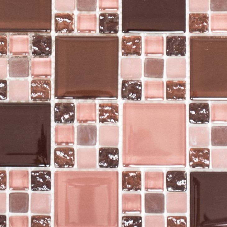 Muestra de mano mosaico azulejo translúcido burdeos combinación mosaico de vidrio Crystal burdeos burdeos burdeos mate MOS78-1304_m
