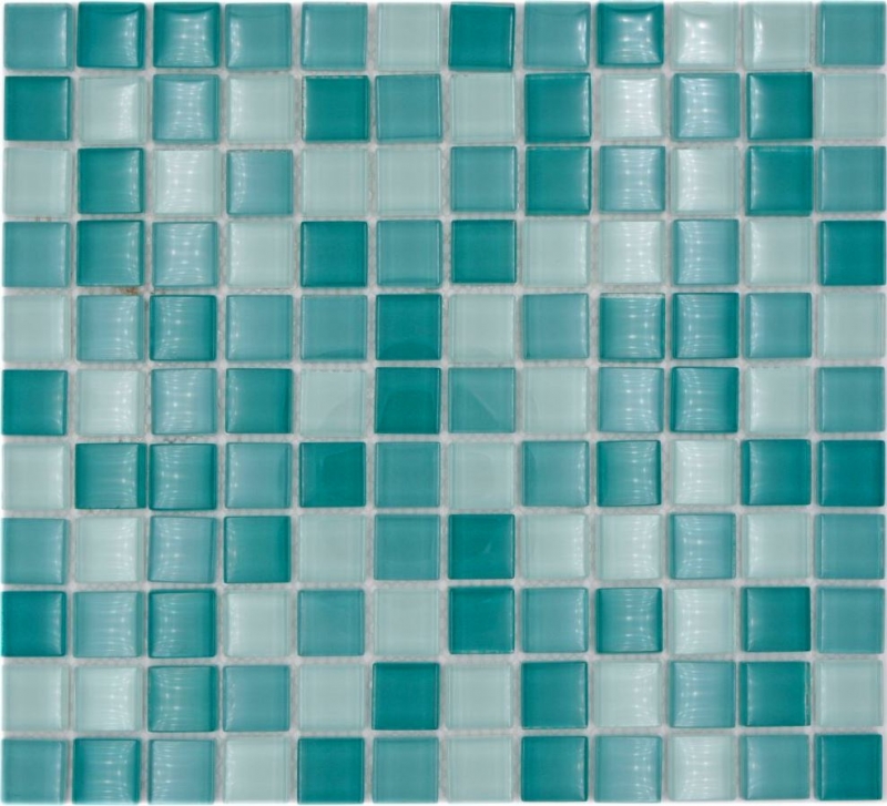 Mosaico de vidrio azulejos de mosaico verde turquesa BAÑO WC cocina PARED azulejo espejo MOS72-0602