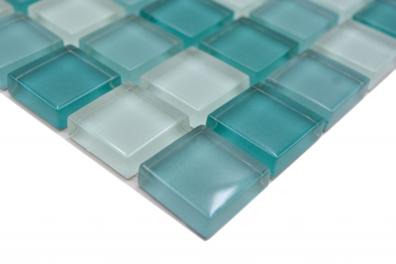 Mosaico de vidrio azulejos de mosaico verde turquesa BAÑO WC cocina PARED azulejo espejo MOS72-0602