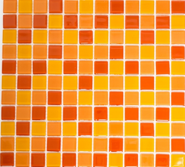 Mosaico de azulejos de vidrio mosaico amarillo naranja rojo mosaico MOS62-0802