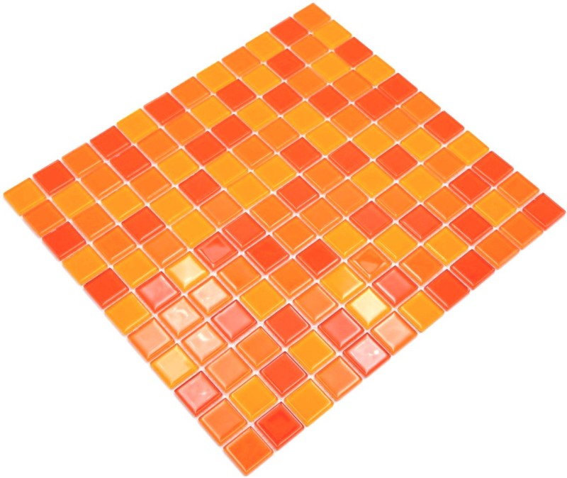 Mosaico de azulejos de vidrio mosaico amarillo naranja rojo mosaico MOS62-0802