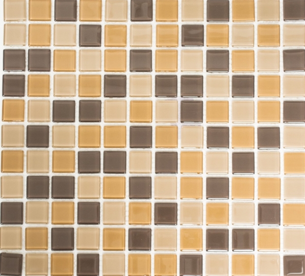 Mosaico de azulejos de vidrio de color beige marrón café BAÑO WC cocina PARED mosaico de azulejos MOS62-1302