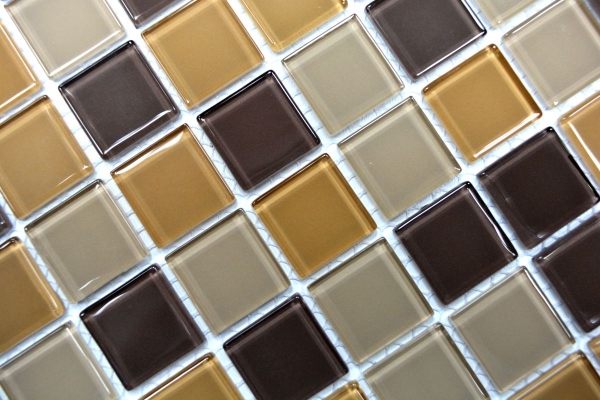 Mosaico de azulejos de vidrio de color beige marrón café BAÑO WC cocina PARED mosaico de azulejos MOS62-1302