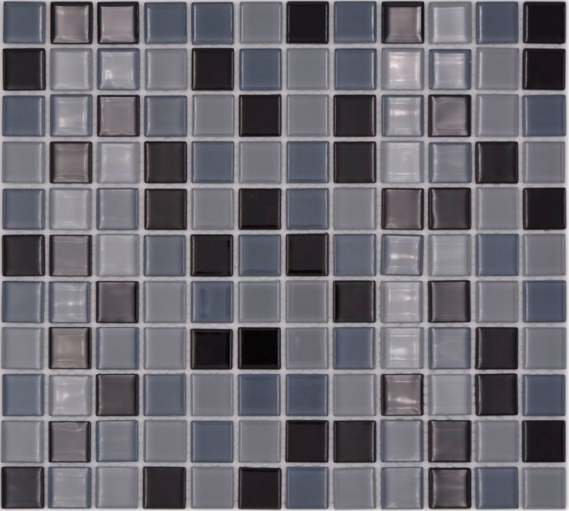 Azulejos de mosaico de vidrio mosaico gris antracita negro BAÑO WC cocina PARED mosaico azulejo MOS62-0208