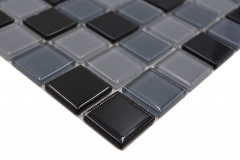Azulejos de mosaico de vidrio mosaico gris antracita negro BAÑO WC cocina PARED mosaico azulejo MOS62-0208