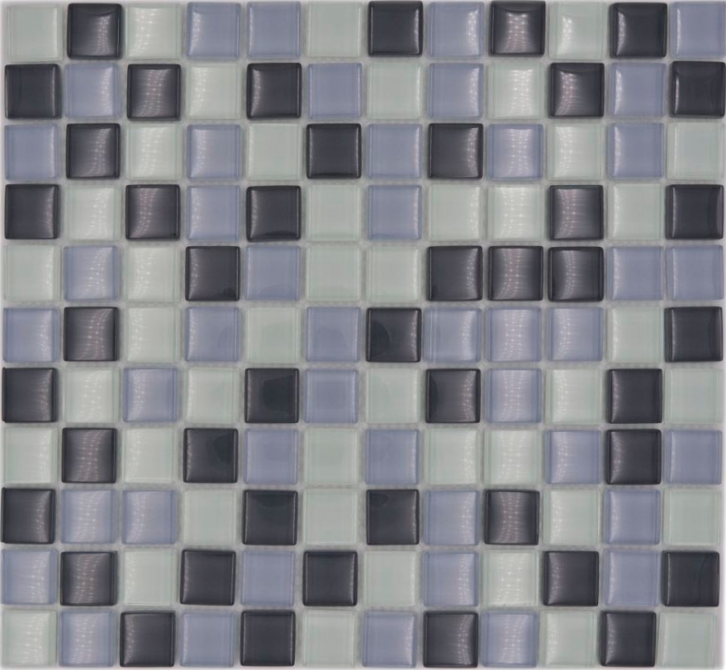Mosaico de vidrio azulejos de mosaico blanco gris antracita BAÑO WC cocina PARED MOS72-0204