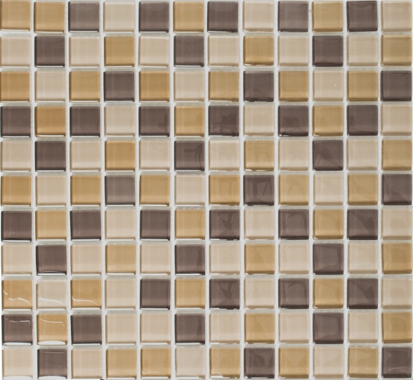 Mosaico marrón translúcido Mosaico de vidrio Cristal marrón BAÑO WC Cocina PARED MOS72-1302_f | 10 esteras de mosaico