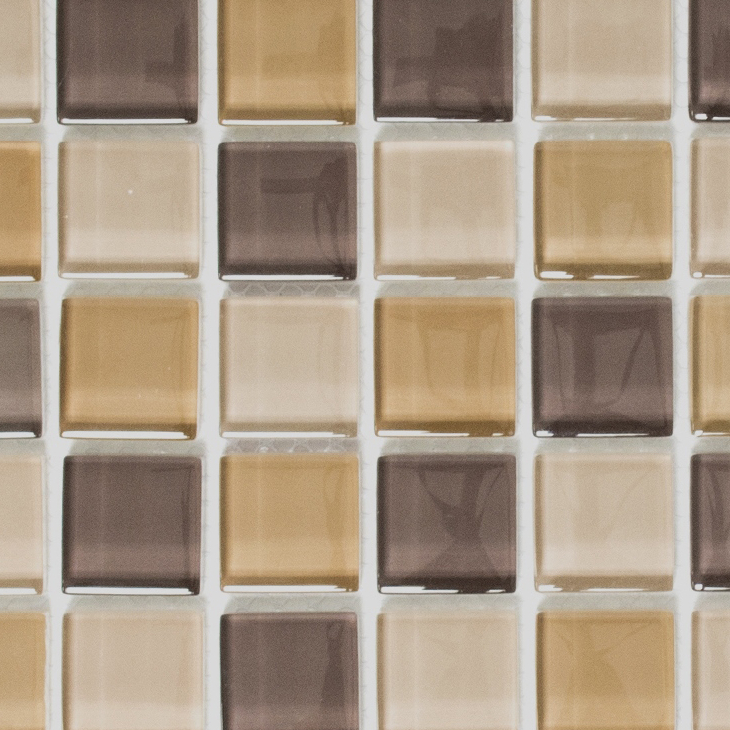 Mosaico marrón translúcido Mosaico de vidrio Cristal marrón BAÑO WC Cocina PARED MOS72-1302_f | 10 esteras de mosaico