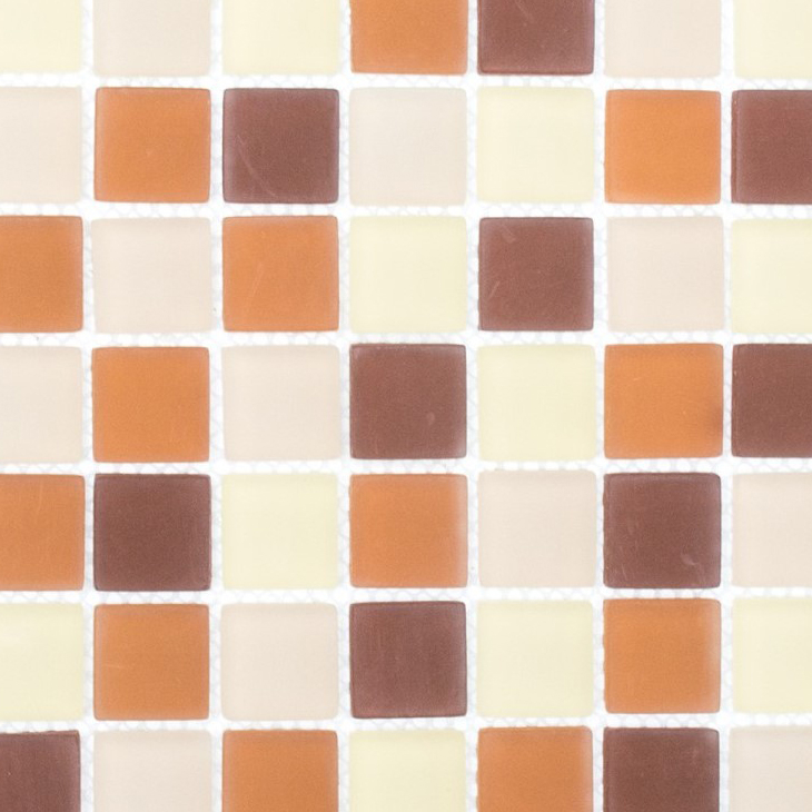 Muestra de mano mosaico azulejo mosaico de vidrio marrón translúcido Crystal marrón mate esmerilado MOS72-1311_m