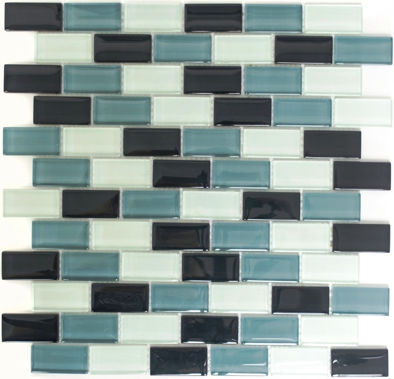 Muestra de mano azulejo mosaico Gris translúcido Ladrillo Mosaico de vidrio Gris cristal MOS76-0204_m