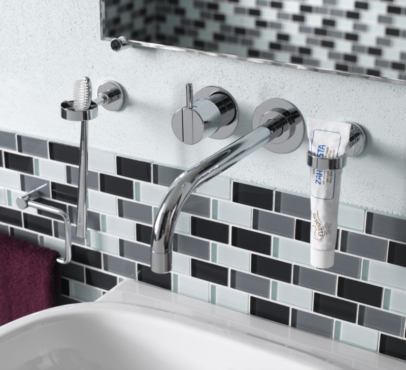 Mosaico de vidrio Mosaico estera Mosaico frontera blanco gris negro Pared compuesta Ladrillo MOS76-0204