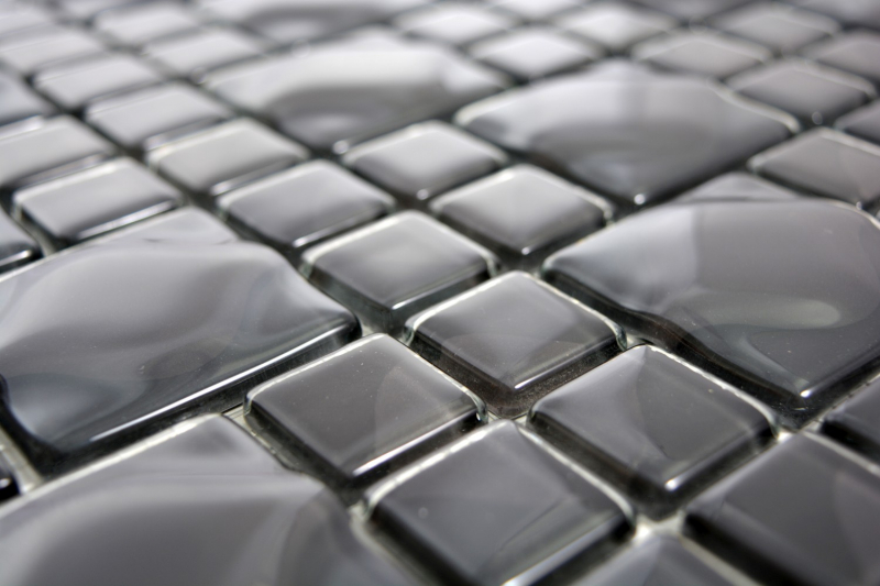 Muestra de mano mosaico azulejo negro translúcido 3D negro Red Dot Design MOS68-0305_m