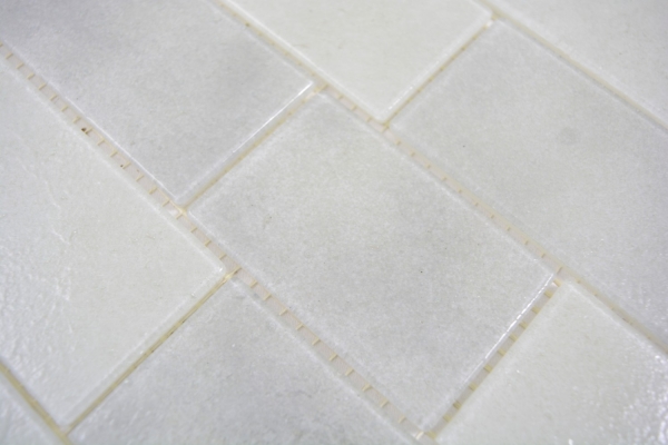 Muestra de mano mosaico azulejo translúcido blanco albañilería enlace Bianco BAD WC cocina WANDMOS68-0139L_m