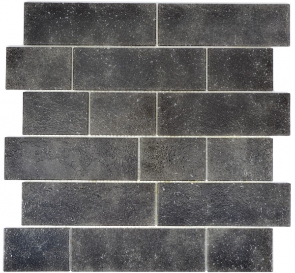 Muestra de mano mosaico azulejo translúcido negro albañilería enlace Nero MOS68-0349L_m