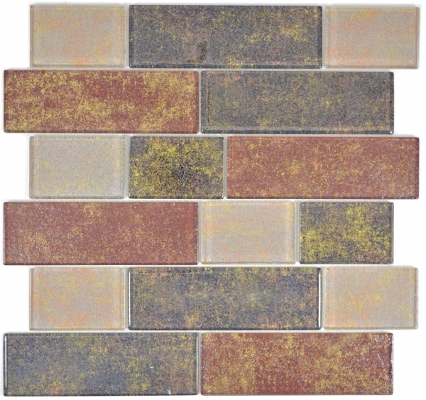 Muestra de mano mosaico azulejo translúcido mampostería marrón compuesto Rusty Brown MOS68-1379L_m