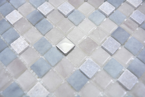 Muestra de mano mosaico azulejo piedra translúcida gris GRIGIO BAD WC cocina PARED MOS91-0204_m