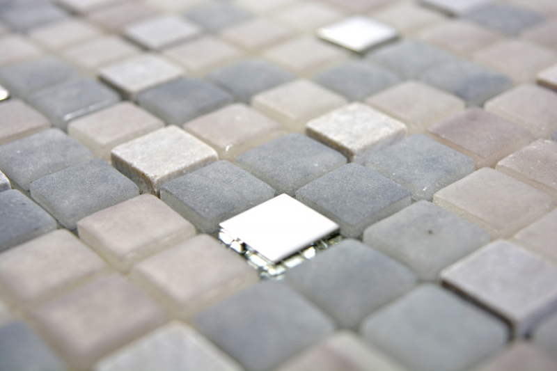 Muestra de mano mosaico azulejo piedra translúcida gris GRIGIO BAD WC cocina PARED MOS91-0204_m