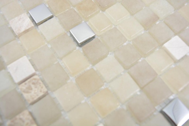 Mosaico de vidrio azulejos de mosaico espejo de piedra beige amarillo crema plata BAÑO WC cocina PARED MOS91-0214