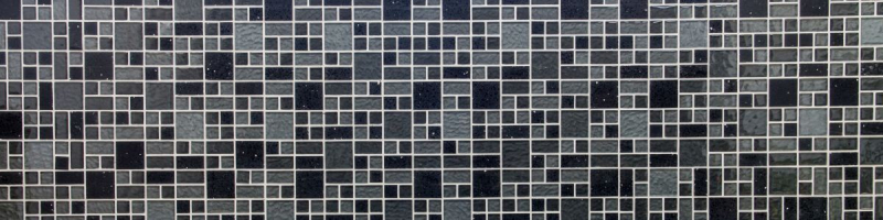 Muestra de mano mosaico azulejo translúcido compuesto negro combinación vidrio mosaico Cristal Artificial negro MOS88-K989_m