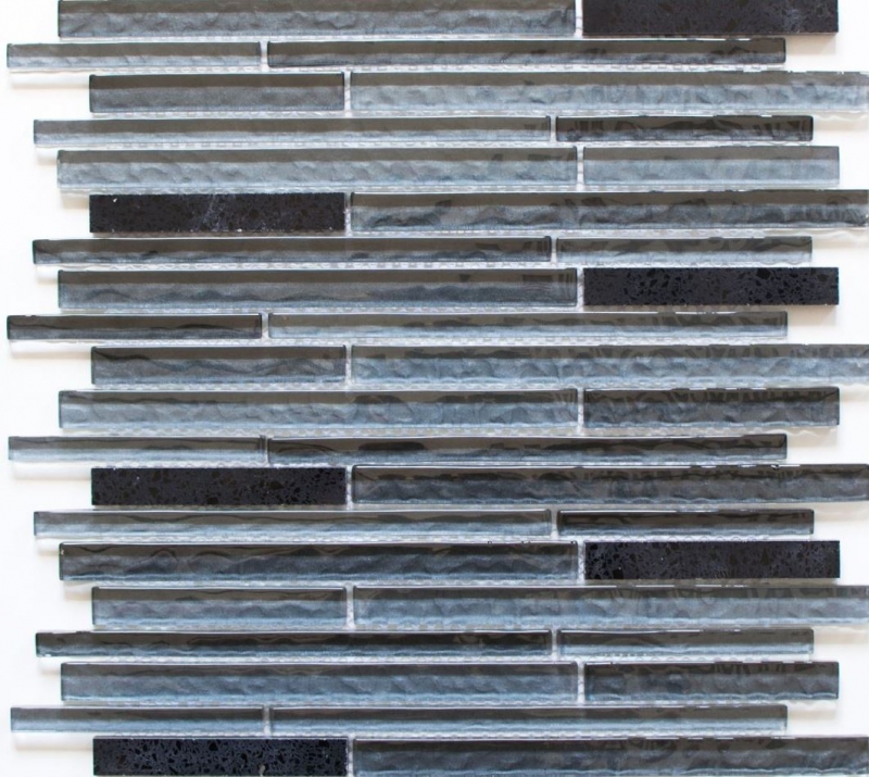 Muestra de mano mosaico azulejo translúcido compuesto negro multistick mosaico de vidrio Cristal Artificial negro MOS86-MS89_m